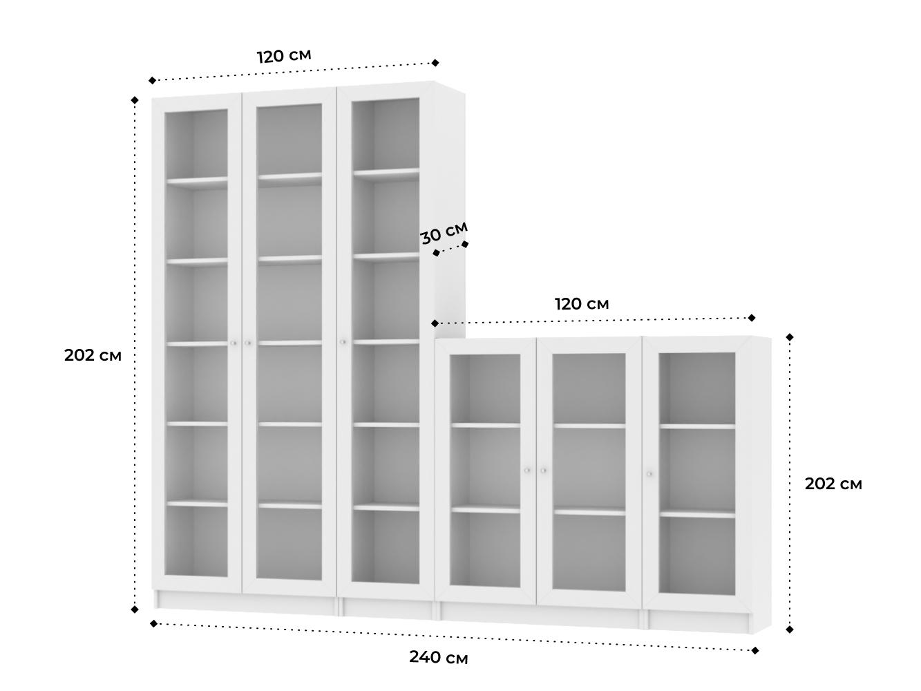 Книжный шкаф Билли 413 white ИКЕА (IKEA) со стеллажом изображение товара