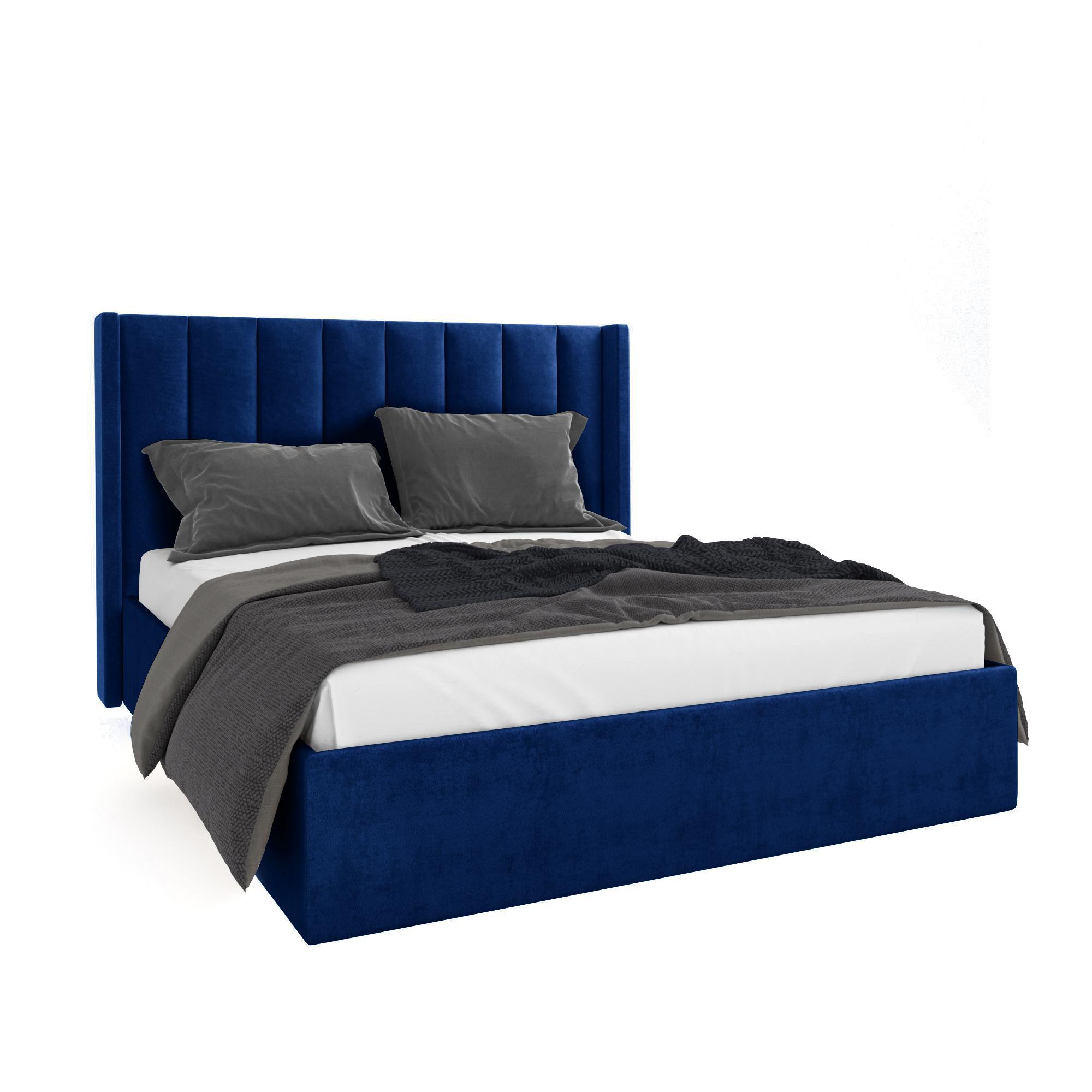 Кровать Жаклиз синяя 200х200 изображение товара