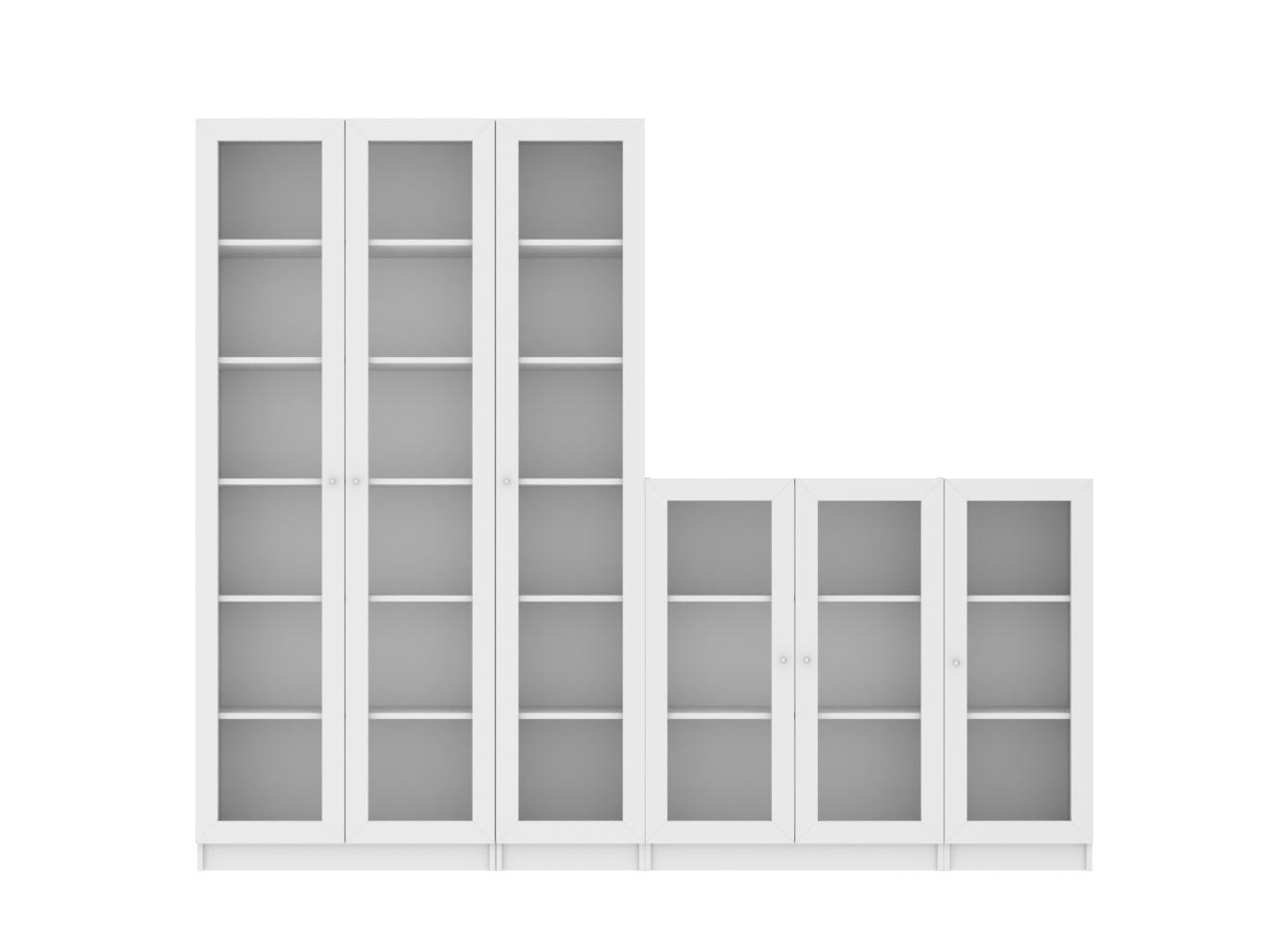 Книжный шкаф Билли 413 white ИКЕА (IKEA) со стеллажом изображение товара