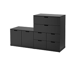 Изображение товара Комод Нордли 39 black ИКЕА (IKEA) на сайте adeta.ru