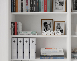 Изображение товара Книжный шкаф Билли 413 white ИКЕА (IKEA) со стеллажом на сайте adeta.ru